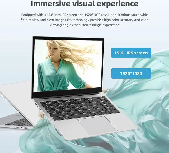 Alt view image 4 of 7 - JUSTTHINK 15.6" Laptop 8GB DDR4 RAM/512GB SSD,1080P FHD Screen Intel Celeron J4115 Laptop with Full Size Backlit Keyboard with Fingerprint,2.4/5G WiFi,Bluetooth 4.2