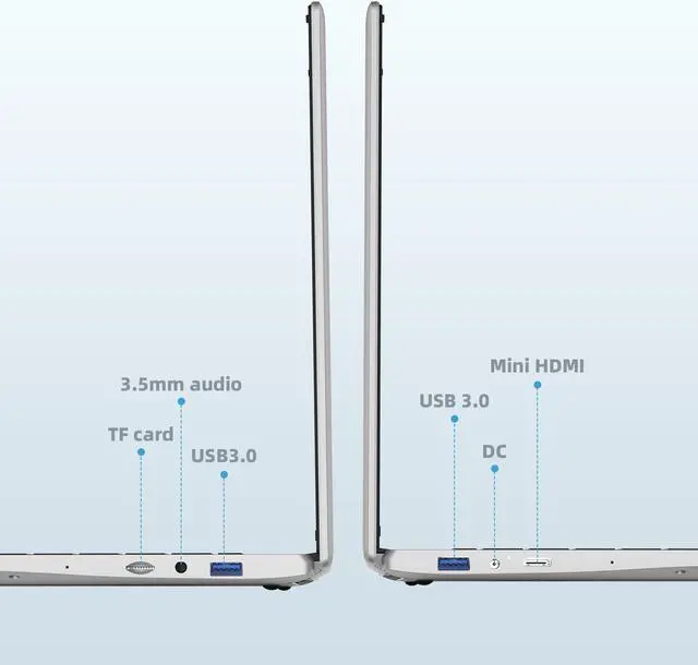 Alt view image 6 of 7 - JUSTTHINK 15.6" Laptop 8GB DDR4 RAM/512GB SSD,1080P FHD Screen Intel Celeron J4115 Laptop with Full Size Backlit Keyboard with Fingerprint,2.4/5G WiFi,Bluetooth 4.2