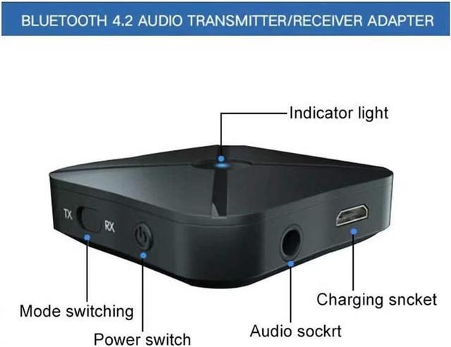 Alt view image 3 of 5 - Bluetooth 5.0 Adapter Bluetooth Transmitter Receiver 2in1 Wireless 3.5mm AUX aptX Low Latency Adapter Suitable for TV / Home Audio Systems, Suitable for Single Bluetooth Signal Device