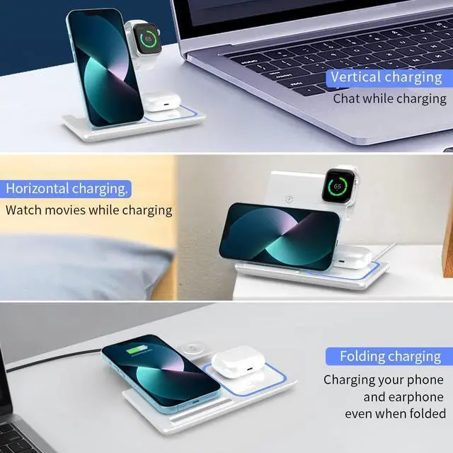 Alt view image 5 of 6 - 3 in 1 Wireless Charger Station,RUI MAI LAI for Apple iWatch 7/6/SE/5/4/3/2, Airpods 3/2/pro,iPhone 13/12/11 (Pro, Pro Max)/XS/XR/XS/X/8(Plus),iWatch