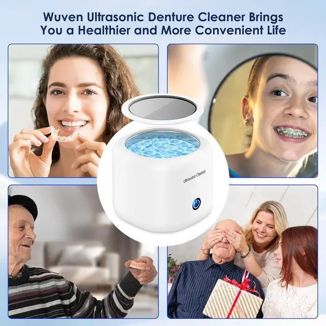 Alt view image 7 of 7 - Raymmnod Ultrasonic Cleaner for Dentures, Invisalign, Mouth Guard, Aligner, Whitening Trays, 43kHz 180ML Portable Ultrasonic Jewelry Cleaner Ultrasonic Retainer Cleaner for Home and Travel Use