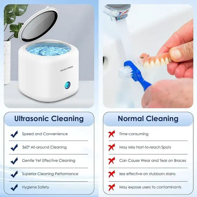Alt view image 6 of 7 - Raymmnod Ultrasonic Cleaner for Dentures, Invisalign, Mouth Guard, Aligner, Whitening Trays, 43kHz 180ML Portable Ultrasonic Jewelry Cleaner Ultrasonic Retainer Cleaner for Home and Travel Use