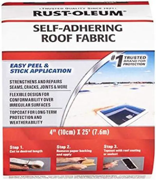 Alt view image 3 of 3 - RUST-OLEUM 345651 Roof Repair Tape,4" x 25 ft.,White