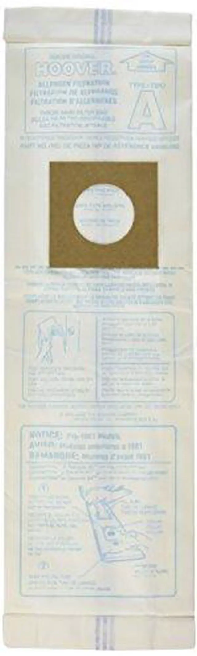 Alt view image 10 of 10 - HOOVER 4010100A 3 Pack Type A Vacuum Cleaner Bag