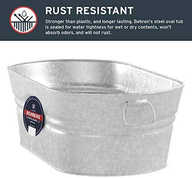 Alt view image 3 of 4 - Behrens 16.25Gal Oval Galv Tub 3-OV Unit: EACH