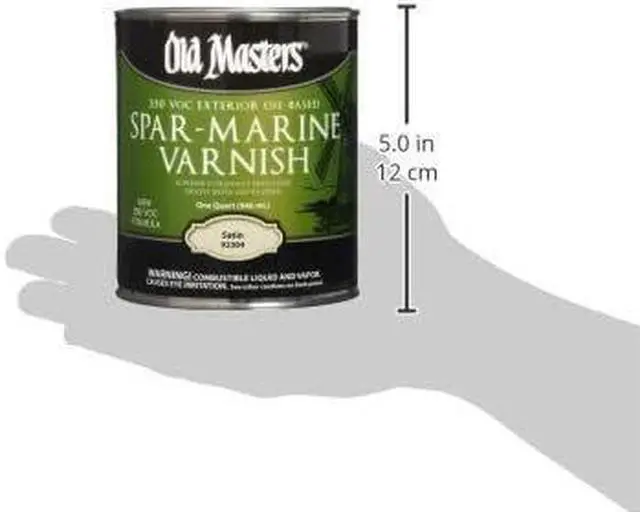 Alt view image 6 of 6 - Old Masters 92304 Oil Based Spar Marine? Varnish, 1 qt Can