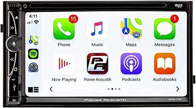 Alt view image 7 of 11 - CPAA-70D 7" Android Auto Apple Car Play Bluetooth CD DVD USB Aux Power Acoustik