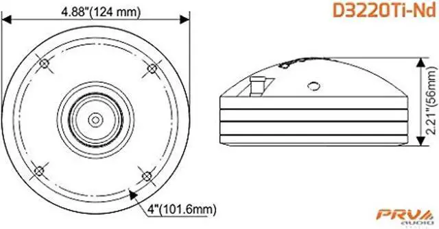 Alt view image 9 of 12 - PRV Audio Pro Compression Driver 2" Exit Titanium Diaphragm 220W Max D3220Ti-Nd