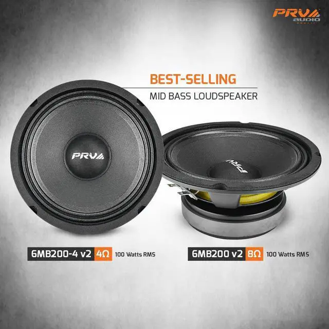 Alt view image 13 of 13 - prv audio 6mb2004 v2 6" mid bass 4 ohms pro audio speaker 93.5db 100 watts rms 1.5" vc