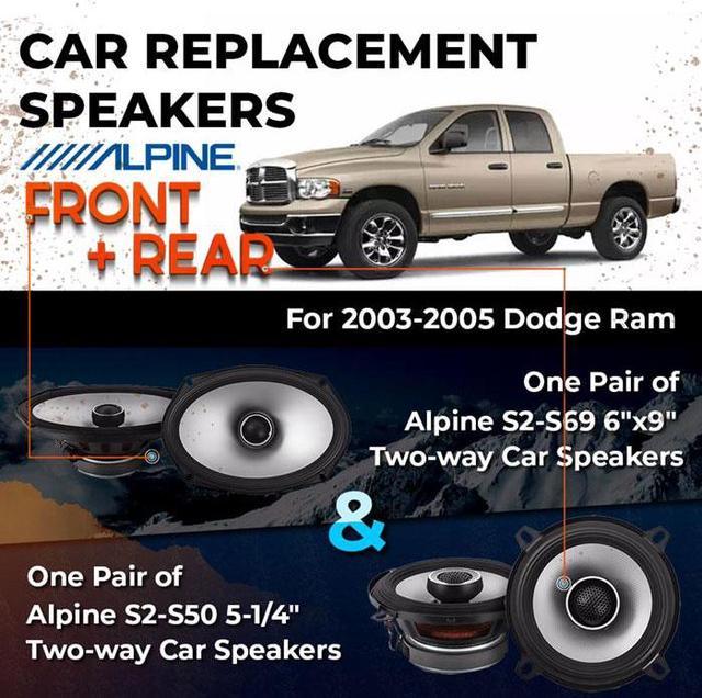 2000 dodge ram speaker clearance size