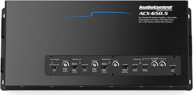 Alt view image 2 of 12 - AudioControl ACX-650.5
5-channel powersports/marine amplifier  50 watts RMS x 4 at 4 ohms + 350 watts RMS x 1 at 2 ohms