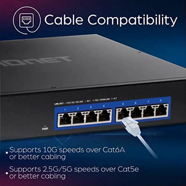 Alt view image 5 of 5 - TRENDnet 8-Port 10G Switch, 8 x 10G RJ-45 Ports, 160Gbps Switching Capacity Rack mountable, 10 Gigabit Network Connections, Lifetime Protection, Black, TEG-S708