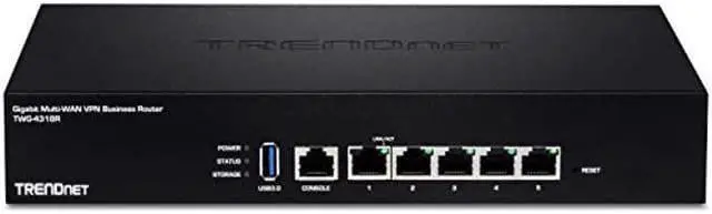 Alt view image 4 of 4 - TRENDnet Gigabit Multi-WAN VPN Business Router, TWG-431BR, 5 x Gigabit Ports, 1 x Console Port, QoS, Inter-VLAN Routing, Dynamic Routing, Load-Balancing, High Availability, Online Firmware Updates