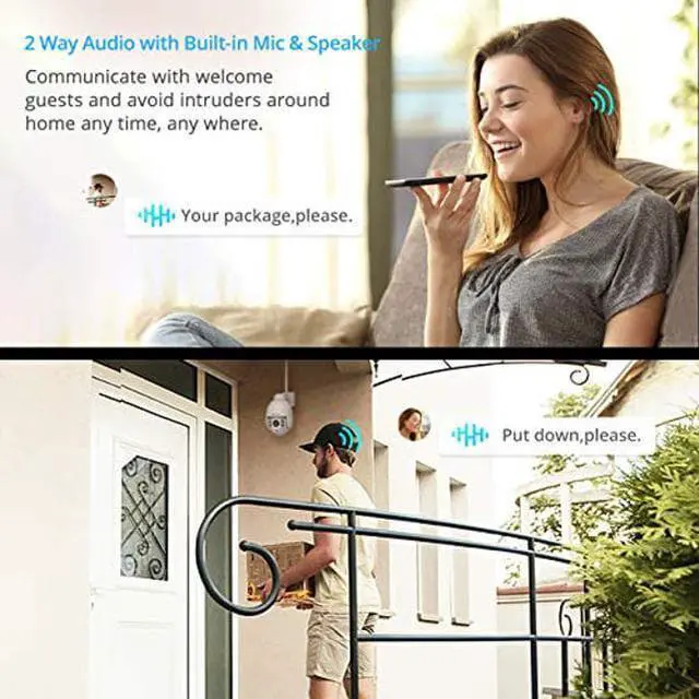 Alt view image 3 of 4 - FOSCAM HT2 1080p Outdoor 2.4g/5gHz WiFi PTZ IP CJ639-B09HJQN9RH, 4X Optical Zoom Pan Tilt Security Surveillance Speed Dome, 2-Way Audio with Mic & Speaker, 165ft Night Vision, CMOS Image Sensor, IP66