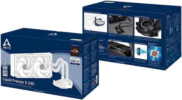 Alt view image 6 of 6 - ARCTIC Liquid Freezer II 240 - Multi Compatible All-in-One CPU AIO Water Cooler, Compatible with Intel & AMD, Efficient PWM Controlled Pump, Fan Speed: 200-1800 RPM (Controlled via PWM) - Black
