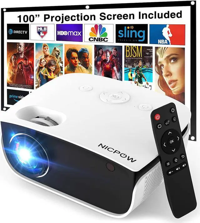 Main image of Outdoor Projector, Mini Projector with 100" Screen, 1080P and 240" Supported Movie Projector 7500 L Portable Home Video Projector Compatible with Smartphone/TV Stick/PS5/PC/Laptop