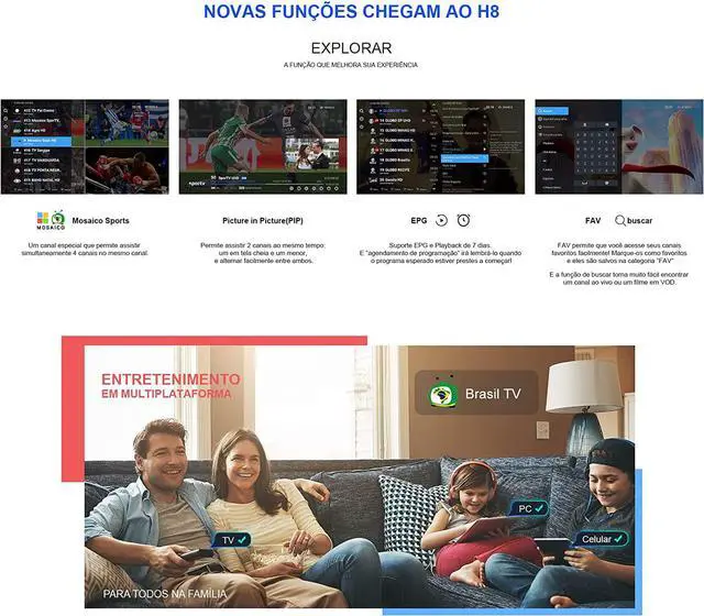 Alt view image 4 of 7 - 2023 Newest H8 HTV8, HTV 7 Updated Box IPTV Brazil More Videos 8K HDR Image Android 11 HDMI 2.0 LAN Multi-Media