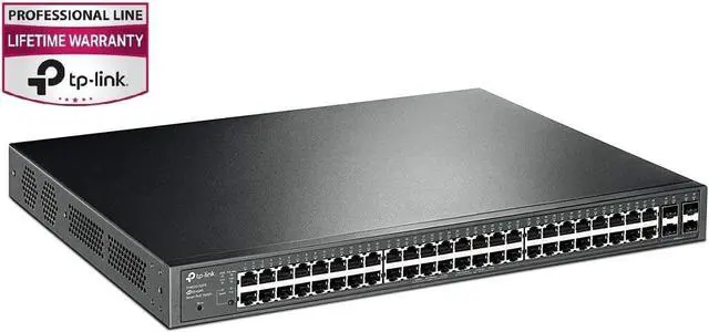 Alt view image 2 of 3 - TP-Link 48 port gigabit PoE switch | 48 PoE+ Port @384W, w/ 4 SFP Slots | Smart Managed | Limited Lifetime Protection | Support L2/L3/L4 QoS, IGMP and LAG | IPv6 and Static Routing (T1600G-52PS)