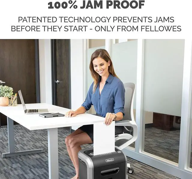 Alt view image 6 of 6 - Fellowes 3227901 Powershred 79Ci 100% Jam Proof Medium, Duty Cross, Cut Shredder, 16 Sheet Capacity, Black/Dark Silver