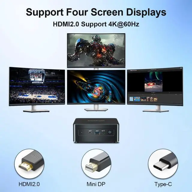 Alt view image 4 of 7 - Mini PC, Mini IT8 Mini Computer Intel i5-8259U, Compact PC 8GB RAM 256GB SSD Windows 11 Pro Mini Desktop Computer with Dual-Channel DDR4/HDMI2.0 4K UHD/Dual WiFi/Bluetooth Portable PC for Gift