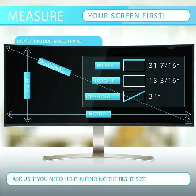 Alt view image 6 of 6 - Privacy Screen Filter for 34 Inches Desktop Computer Widescreen Monitor, Aspect Ratio 21:9