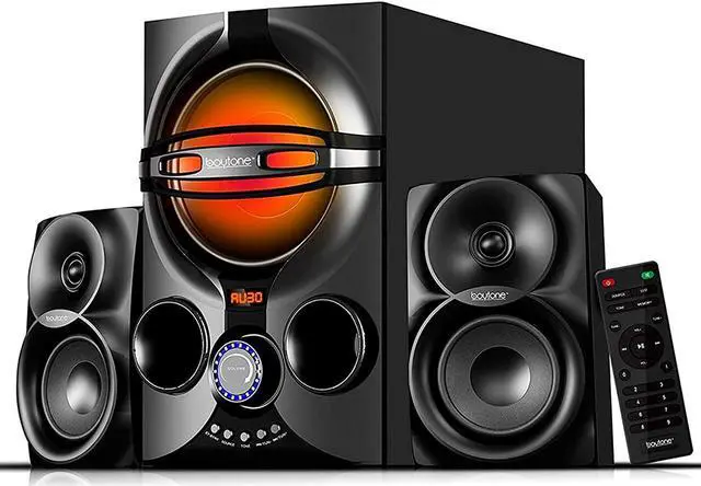 Alt view image 2 of 7 - Boytone BT-324F, 2.1 Bluetooth Powerful Home Theater Speaker Systems, with FM Radio, SD USB Ports, Digital Play Back, 40 Watts, RGB Light, Full Function Remote Control, Smartphone, Tablet
