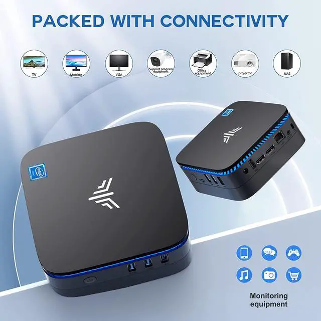 Alt view image 7 of 7 - AK1 Pro Mini PC, Intel 11th Gen N5105(up to 2.9GHz) Mini Desktop Computers Windows 11 Pro, 8GB RAM/256GB M.2 SSD Micro Computer Tower Support 4K UHD, Dual Wi-Fi, BT 4.2 for Business Home Office