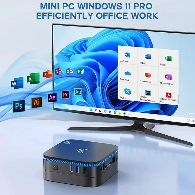 Alt view image 6 of 7 - AK1 Pro Mini PC, Intel 11th Gen N5105(up to 2.9GHz) Mini Desktop Computers Windows 11 Pro, 8GB RAM/256GB M.2 SSD Micro Computer Tower Support 4K UHD, Dual Wi-Fi, BT 4.2 for Business Home Office