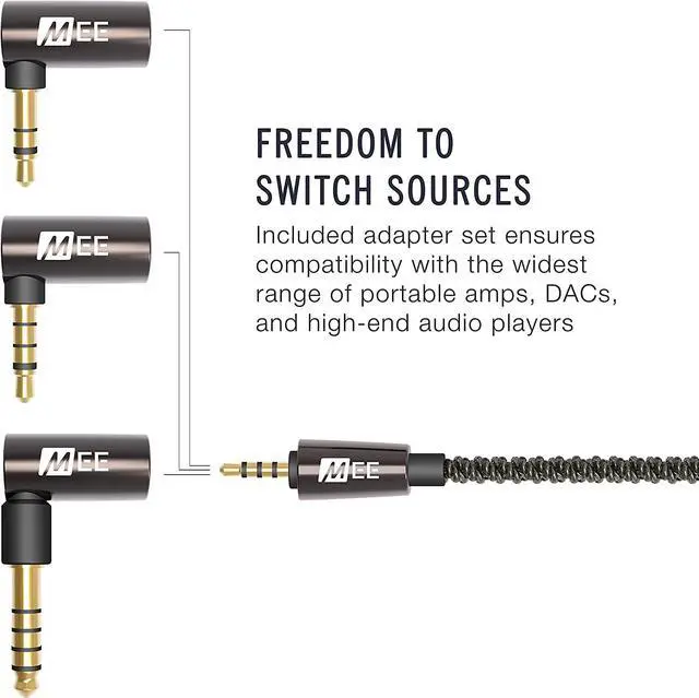 Alt view image 4 of 6 - MEE audio Universal MMCX 2.5mm Balanced Audio Cable with 3.5mm Balanced, 4.4mm Balanced, and 3.5mm Stereo Adapter Set for Astell&Kern, FiiO, Sony, HiFiMan, and Other Balanced Sources