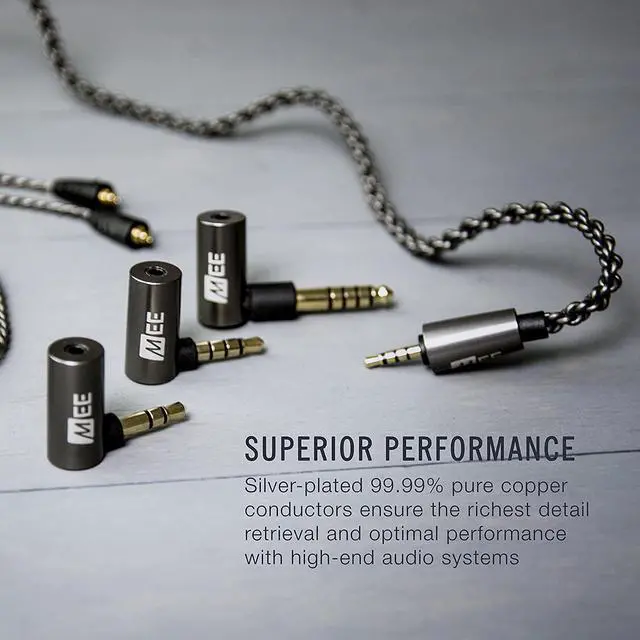Alt view image 3 of 6 - MEE audio Universal MMCX 2.5mm Balanced Audio Cable with 3.5mm Balanced, 4.4mm Balanced, and 3.5mm Stereo Adapter Set for Astell&Kern, FiiO, Sony, HiFiMan, and Other Balanced Sources