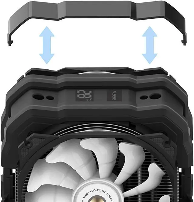 Alt view image 7 of 7 - M120D Plus CPU Air Cooler, Temperature Displayed CPU Cooler Comes with Dual ARGB & PWM 120mm Max Series Fans, Compatible with Intel LGA1700 /1200 /115X /2011/2066 /1366 and AMD AM4 (Black)