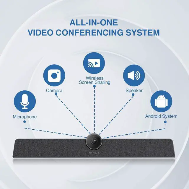 Alt view image 2 of 6 - Enther&MAXHUB - 4K Video Conference System - Camera, Microphone, and Speaker Bar for Small & Medium Conference Rooms- Presenter Tracking, NoiseBlock AI, Autoframing Wide Angle