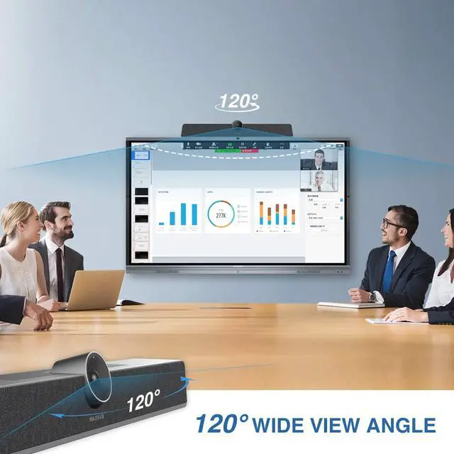 Alt view image 4 of 6 - Enther&MAXHUB - 4K Video Conference System - Camera, Microphone, and Speaker Bar for Small & Medium Conference Rooms- Presenter Tracking, NoiseBlock AI, Autoframing Wide Angle