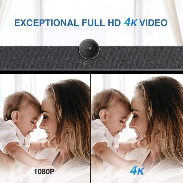 Alt view image 3 of 6 - Enther&MAXHUB - 4K Video Conference System - Camera, Microphone, and Speaker Bar for Small & Medium Conference Rooms- Presenter Tracking, NoiseBlock AI, Autoframing Wide Angle