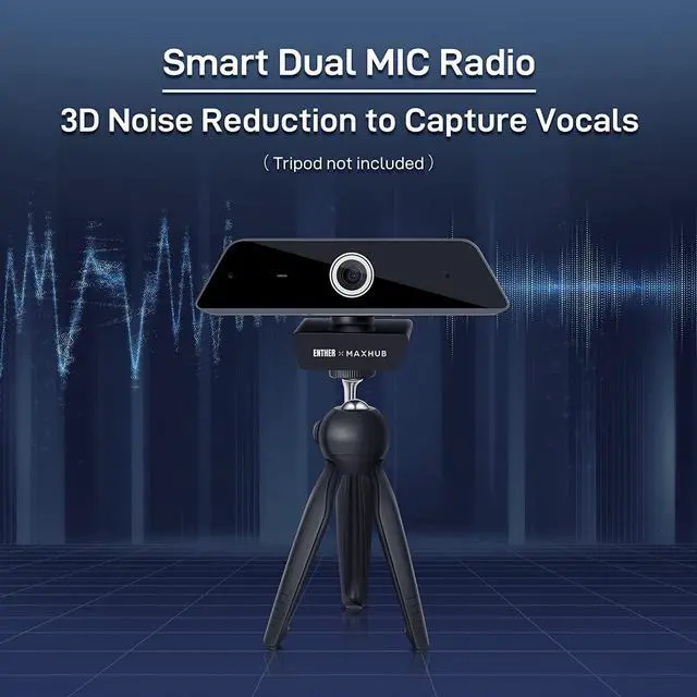 Alt view image 6 of 7 - Enther & MAXHUB Webcam 4k, Webcam with Microphone for Computer with Noise-Canceling Mic, Fast Auto Focus and Full HD Auto Light Correction, Works with Microsoft Teams, Zoom, Skype, Stream