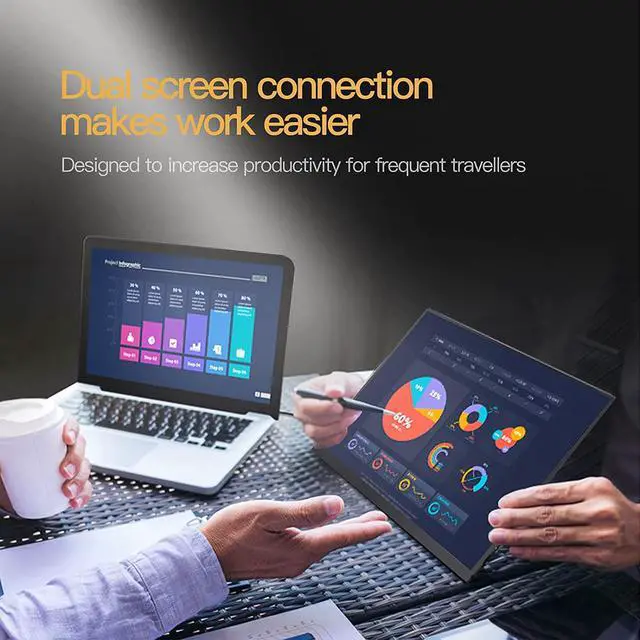 Alt view image 6 of 7 - TOPOSH Portable Monitor 15.6 USB Type-C Full HD 1080 IPS USB C Portable Monitor Built-in Dual Speakers Compatible with Laptop Computer Raspberry pi Gaming Monitor for PS4 PS3 Xbox