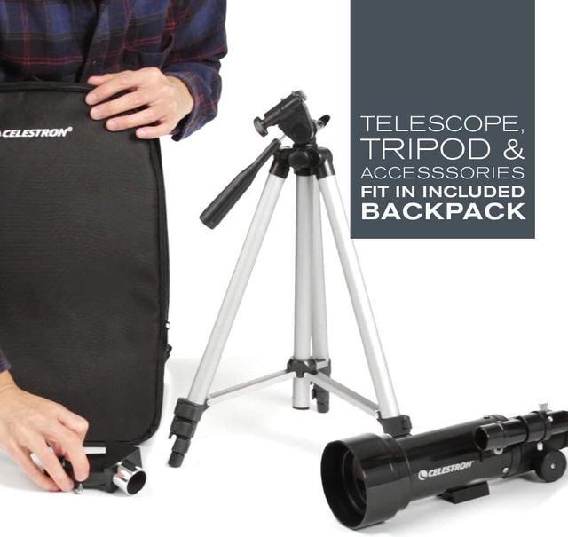 Alt view image 3 of 7 - Celestron - 70mm Travel Scope - Portable Refractor Telescope - Fully-Coated Glass Optics - Ideal Telescope for Beginners - BONUS Astronomy Software Package