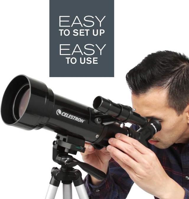 Alt view image 2 of 7 - Celestron - 70mm Travel Scope - Portable Refractor Telescope - Fully-Coated Glass Optics - Ideal Telescope for Beginners - BONUS Astronomy Software Package