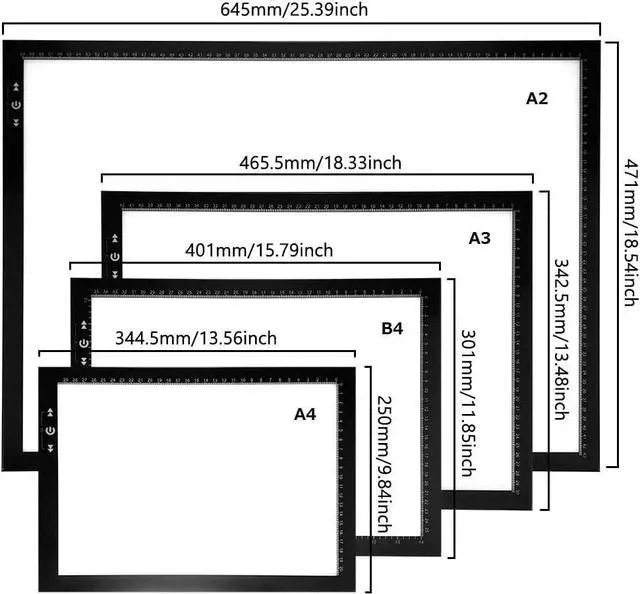 Alt view image 5 of 7 - HSK A2 Artist tracing Light Box Copy Table,12V2A Adapter Power Dimmerable 5000 Lux Lock Button Artcraft Light Pad for Tatto Drawing, Sketching, Animation,Diamond Painting