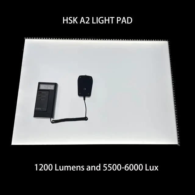 Alt view image 6 of 7 - HSK A2 Artist tracing Light Box Copy Table,12V2A Adapter Power Dimmerable 5000 Lux Lock Button Artcraft Light Pad for Tatto Drawing, Sketching, Animation,Diamond Painting