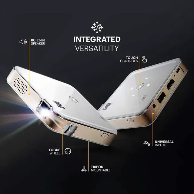 Alt view image 2 of 5 - KODAK Luma 150 Ultra Mini Pocket Pico Projector - Built in Rechargeable Battery & Speaker, 1080P Support Portable Wireless LED DLP Movie & Video Travel Projector, Connects to iPhone and Android