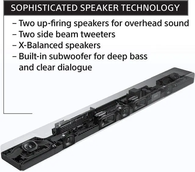 Alt view image 3 of 4 - Sony HT-A5000 5.1.2ch Dolby Atmos Sound Bar Surround Sound Home Theater with DTS:X and 360 Spatial Sound Mapping, works with Alexa and Google Assistant