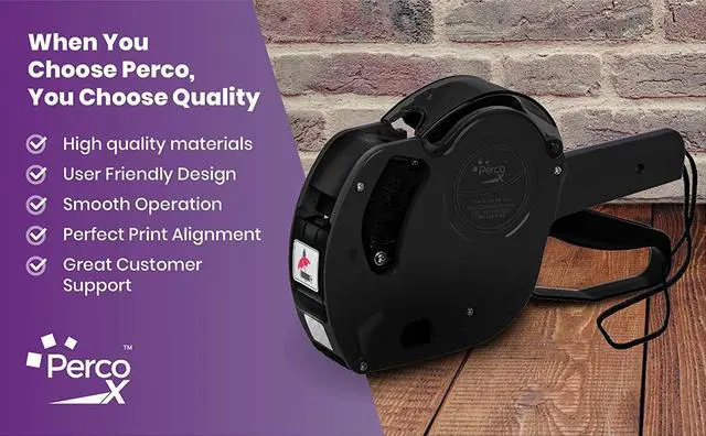 Alt view image 5 of 5 - Perco X 1 Line Price Gun Kit - 1 Line Label Gun with 9000 White Blank Labels, and an Extra Inker