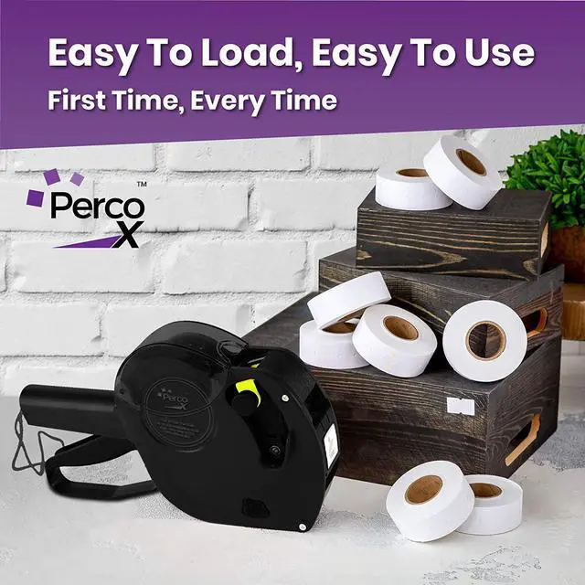 Alt view image 3 of 5 - Perco X 1 Line Price Gun Kit - 1 Line Label Gun with 9000 White Blank Labels, and an Extra Inker