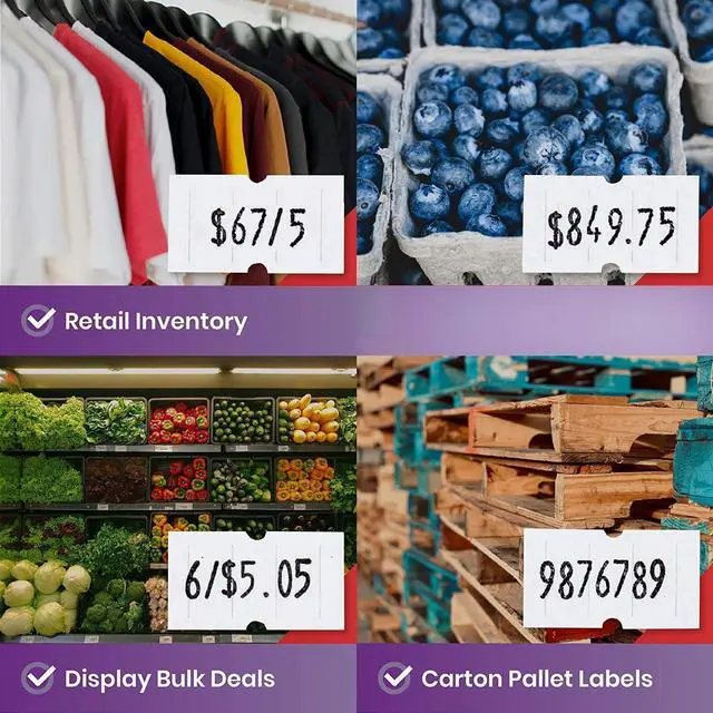 Alt view image 4 of 5 - Perco X 1 Line Price Gun Kit - 1 Line Label Gun with 9000 White Blank Labels, and an Extra Inker