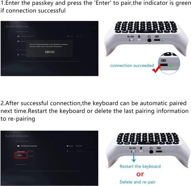 For Wireless Keyboard 3.0 Controller Chat Pad For Playstation 5 PS5  Controller Built in Speaker Game