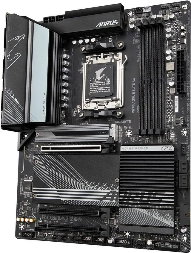 Alt view image 4 of 6 - GIGABYTE X670 AORUS Elite AX (AM5/ LGA 1718/ AMD/ X670/ ATX/ DDR5/ Quad M.2/ PCIe 5.0/ USB 3.2 Gen2X2 Type-C/AMD WiFi 6E/ 2.5GbE LAN/Q-Flash Plus/M.2 EZ-Latch/Gaming Motherboard)