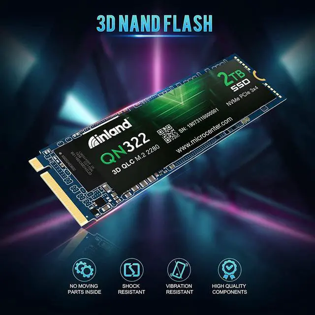 Alt view image 4 of 7 - INLAND QN322 2TB NVME M.2 2280 PCIe Gen 3.0x4 3D NAND SSD Internal Solid State Drive, PCIe Express 3.1 and NVMe 1.4 Compatible (2TB)