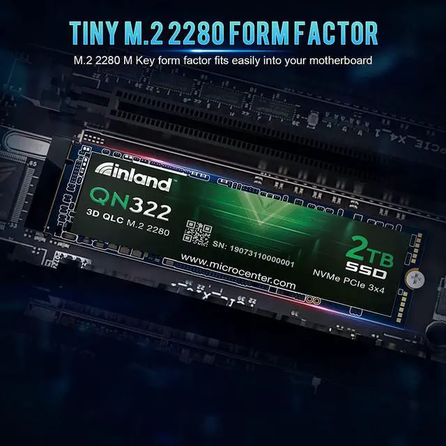 Alt view image 5 of 7 - INLAND QN322 2TB NVME M.2 2280 PCIe Gen 3.0x4 3D NAND SSD Internal Solid State Drive, PCIe Express 3.1 and NVMe 1.4 Compatible (2TB)