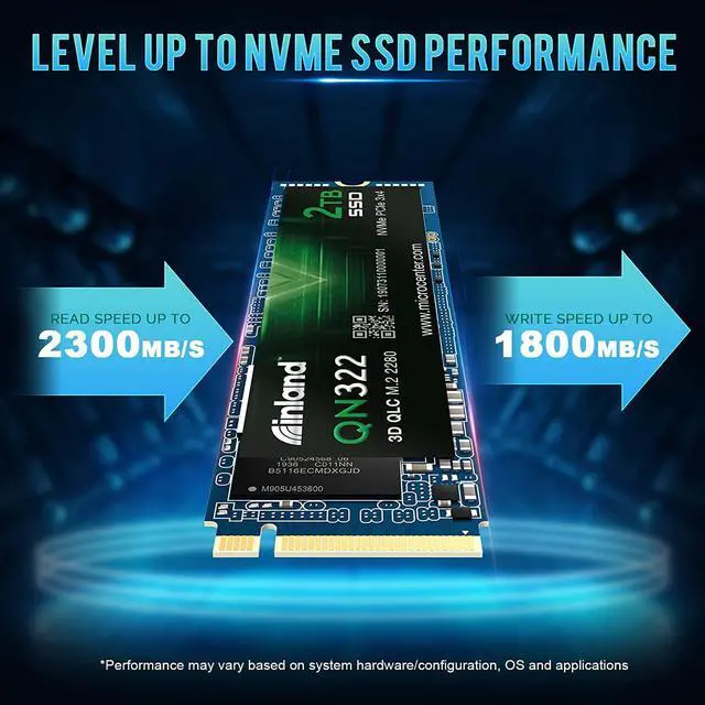 Alt view image 2 of 7 - INLAND QN322 2TB NVME M.2 2280 PCIe Gen 3.0x4 3D NAND SSD Internal Solid State Drive, PCIe Express 3.1 and NVMe 1.4 Compatible (2TB)